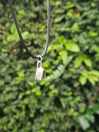 Image 7 of Mens Necklace  - Cornish pale green Seaglass Pebble 