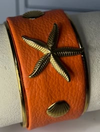 Image 1 of Coral Starfish Cuff Bracelet – Handmade Gold-Plated Ocean-Inspired Jewelry