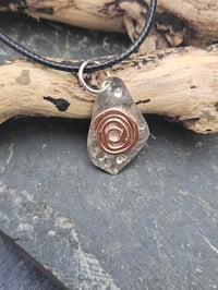 Image 3 of Mens Necklace - Rustic Copper Swirl & Sterling Silver 