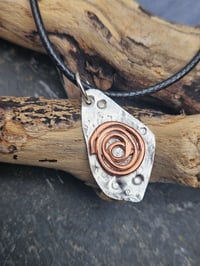 Image 6 of Mens Necklace - Rustic Copper Swirl & Sterling Silver 