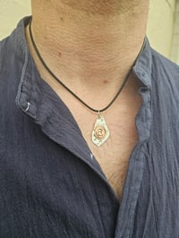 Image 1 of Mens Necklace - Rustic Copper Swirl & Sterling Silver 