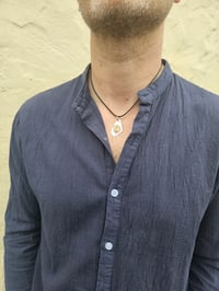 Image 7 of Mens Necklace - Rustic Copper Swirl & Sterling Silver 