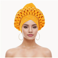 Elegant Rhinestone African Turban