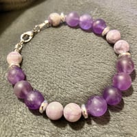 Image 1 of Matte Amethyst, Purple Tiffany Jasper & Bright Silver Hematite - Size 6.5