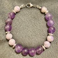 Image 4 of Matte Amethyst, Purple Tiffany Jasper & Bright Silver Hematite - Size 6.5