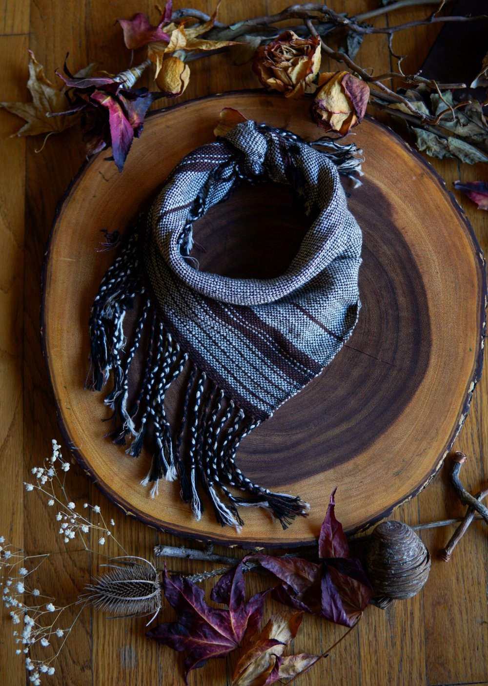 Image of Woven Kerchief  - Earl Grey