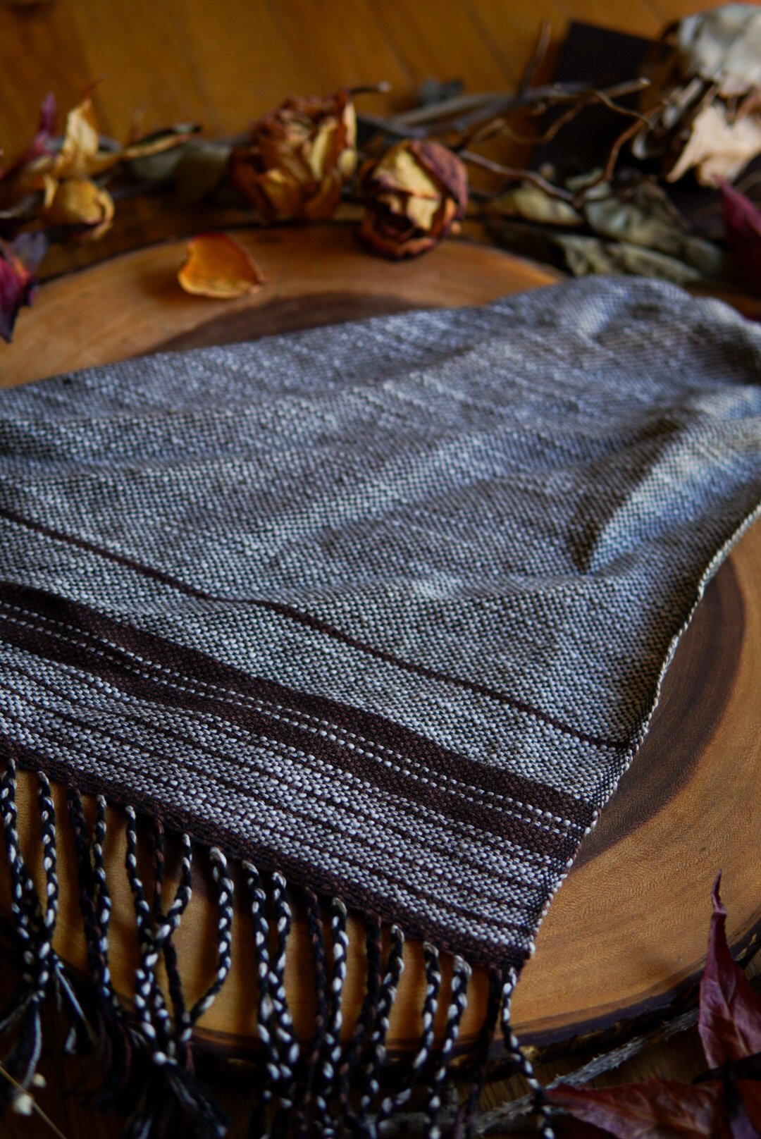 Image of Woven Kerchief  - Earl Grey