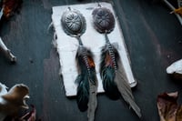 Image 3 of Feather and Charm earrings