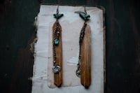 Image 4 of Fringe and Stone earrings