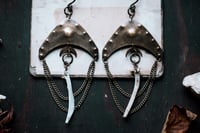 Image 3 of Beneath the Armor brass and bone ear hangers