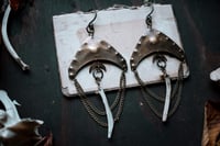 Image 4 of Beneath the Armor brass and bone ear hangers