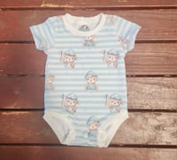Image 2 of Bear on Lines Sky Bodysuit