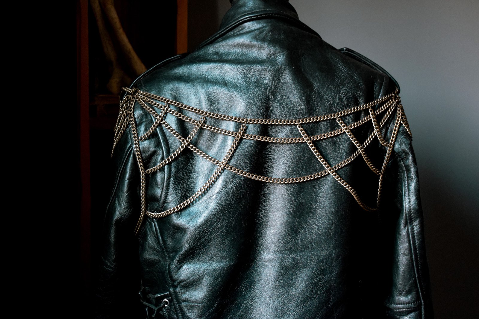 Brass Leather Jacket Chain Harness | WolfTeaCreations