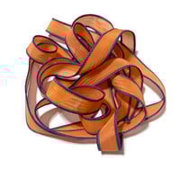 Image 2 of 1PC. PUMPKIN PATCH 42" hand dyed wrist wrap bracelet silk ribbon//Yoga wrist wrap bracelet ribbon