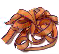 Image 3 of 1PC. PUMPKIN PATCH 42" hand dyed wrist wrap bracelet silk ribbon//Yoga wrist wrap bracelet ribbon