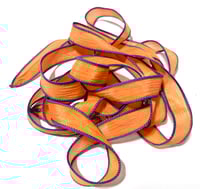Image 5 of 1PC. PUMPKIN PATCH 42" hand dyed wrist wrap bracelet silk ribbon//Yoga wrist wrap bracelet ribbon