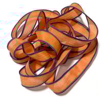 Image 6 of 1PC. PUMPKIN PATCH 42" hand dyed wrist wrap bracelet silk ribbon//Yoga wrist wrap bracelet ribbon