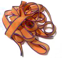 Image 7 of 1PC. PUMPKIN PATCH 42" hand dyed wrist wrap bracelet silk ribbon//Yoga wrist wrap bracelet ribbon