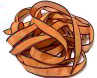 Image 2 of 1PC. PUMPKIN 42" hand dyed wrist wrap bracelet silk ribbon//Yoga wrist wrap bracelet ribbon