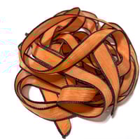 Image 3 of 1PC. PUMPKIN 42" hand dyed wrist wrap bracelet silk ribbon//Yoga wrist wrap bracelet ribbon