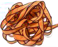 Image 5 of 1PC. PUMPKIN 42" hand dyed wrist wrap bracelet silk ribbon//Yoga wrist wrap bracelet ribbon