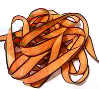 Image 6 of 1PC. PUMPKIN 42" hand dyed wrist wrap bracelet silk ribbon//Yoga wrist wrap bracelet ribbon