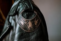 Image 1 of Axeman leather jacket brass epaulette