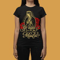 Image 3 of Virgen De Guadalupe - Religious Art Graphic Tee with Roses