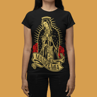 Image 4 of Virgen De Guadalupe - Religious Art Graphic Tee with Roses