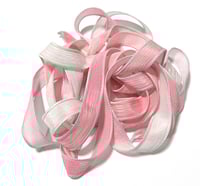 Image 1 of 1PC. MINTY CORAL 42" hand dyed wrist wrap bracelet silk ribbon//Yoga wrist wrap bracelet ribbon