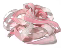 Image 2 of 1PC. MINTY CORAL 42" hand dyed wrist wrap bracelet silk ribbon//Yoga wrist wrap bracelet ribbon