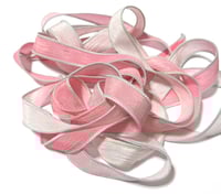 Image 4 of 1PC. MINTY CORAL 42" hand dyed wrist wrap bracelet silk ribbon//Yoga wrist wrap bracelet ribbon