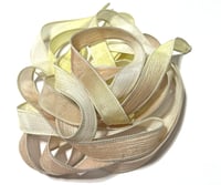 Image 3 of 1PC. SUGAR COOKIE 42" hand dyed wrist wrap bracelet silk ribbon//Yoga wrist wrap bracelet ribbon