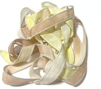 Image 8 of 1PC. SUGAR COOKIE 42" hand dyed wrist wrap bracelet silk ribbon//Yoga wrist wrap bracelet ribbon