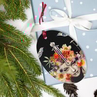 Image 7 of She Follows the Rhythm of the Moon - Oval Shaped Ornament - Wood Magnet - Lunar Art 