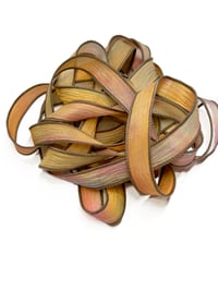 Image 1 of 1PC COLOR BURST 42" hand dyed wrist wrap bracelet silk ribbon//Yoga wrist wrap bracelet ribbon