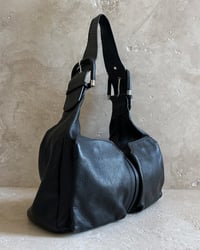 Image 1 of BLACK LEATHER BUCKLE BAG
