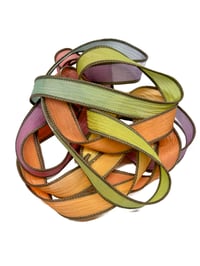 Image 1 of 1PC HIPPIE BEADS 42" hand dyed wrist wrap bracelet silk ribbon//Yoga wrist wrap bracelet ribbon