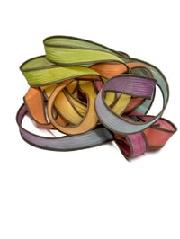 Image 2 of 1PC HIPPIE BEADS 42" hand dyed wrist wrap bracelet silk ribbon//Yoga wrist wrap bracelet ribbon