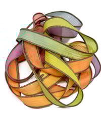 Image 4 of 1PC HIPPIE BEADS 42" hand dyed wrist wrap bracelet silk ribbon//Yoga wrist wrap bracelet ribbon