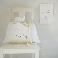 original santa sack - white linen - no peeking