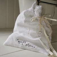 Image 1 of santa sack mini - white - sparkle + shine
