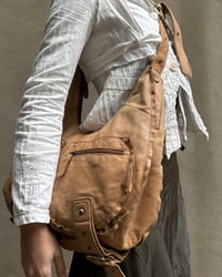 Image 4 of DISTRESSED LEATHER CRESCENT BAG