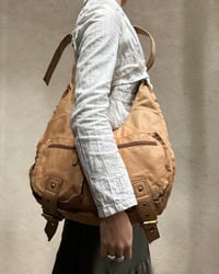 Image 2 of DISTRESSED LEATHER CRESCENT BAG