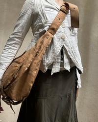 Image 3 of DISTRESSED LEATHER CRESCENT BAG