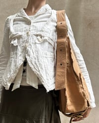 Image 5 of DISTRESSED LEATHER CRESCENT BAG