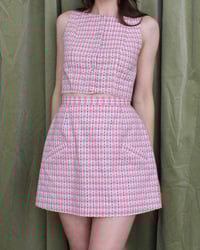 Image 14 of Ready to ship Phuncle mini skirt - Pink embroidered check