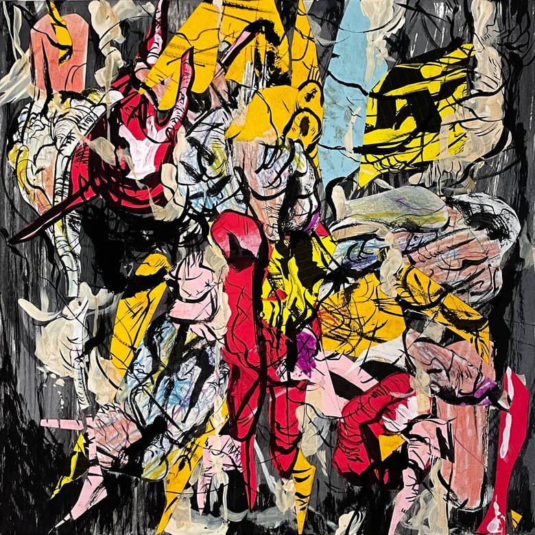 Image of "The Film" collage/painting/test pressing (II)