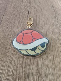 Image 2 of Red Shell - Cute Mario Kart Epoxy Acrylic Keychain Charm