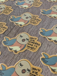 Image 3 of I'll Laugh - Cute Over the Garden Wall - Vinyl Laminate Beatrice Bluebird Sticker